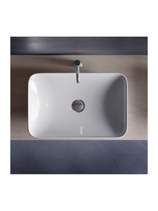 Rak Ceramics Variant Επικαθήμενος Νιπτήρας Πορσελάνης 55x36cm Λευκός