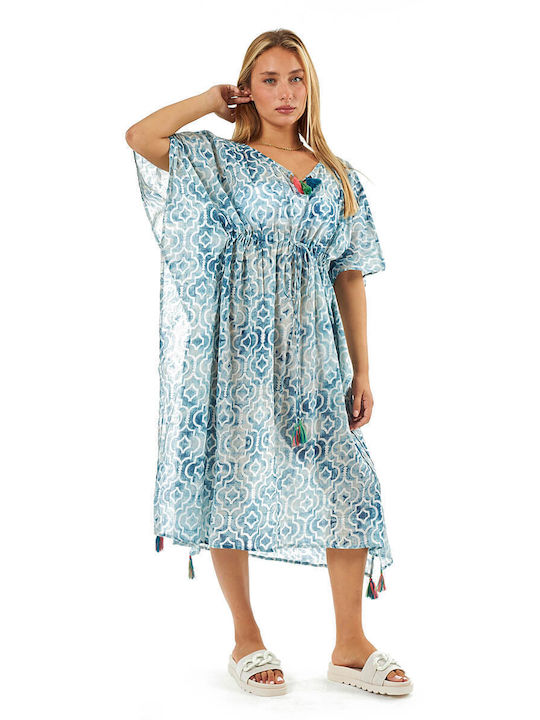 Verde Damen Kaftan Strand Blau