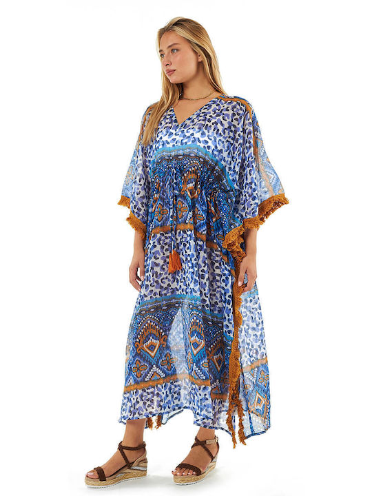 Verde Feminin Caftan de Plajă Multicolor