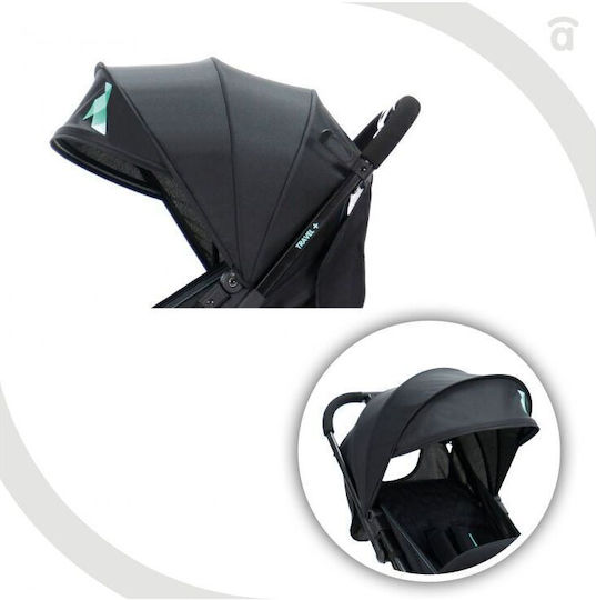 Asalvo Travel + Flight Baby Stroller Suitable from 6+ Months Black Aqua