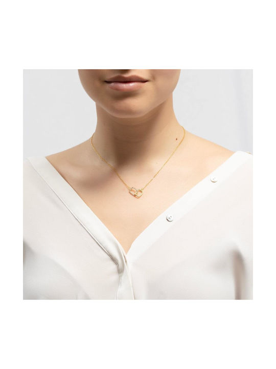 Eforo Necklace from Gold Plated Silver with Zircon