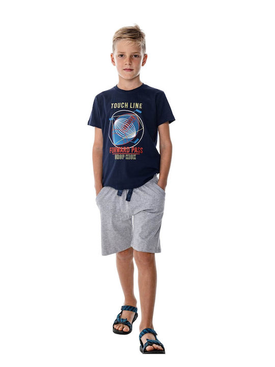 Funky Kids Set with Shorts Summer 2pcs Blue/Grey