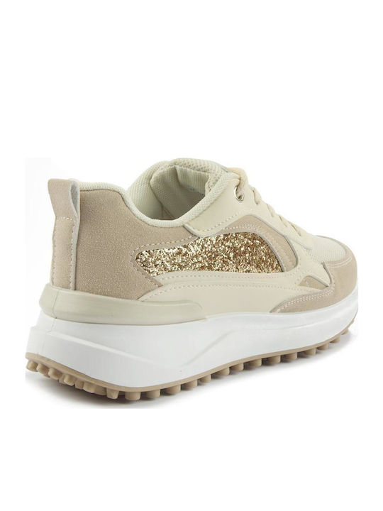 Damen Flatforms Sneakers Beige