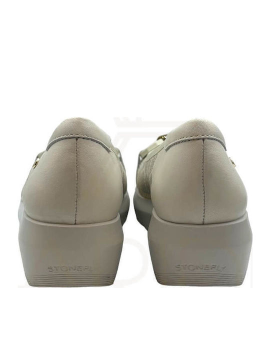 Leather Ballerinas Beige