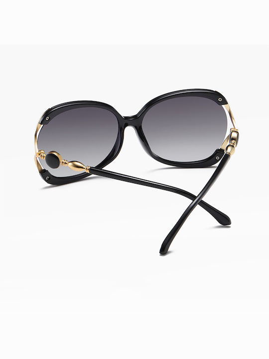 Techsuit Women's Sunglasses with Black Frame and Black Gradient Polarized Lens
