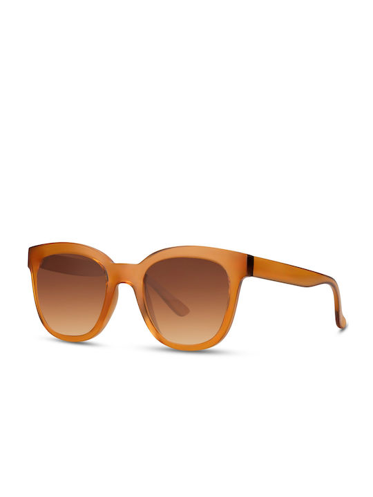 Solo-Solis Sonnenbrillen mit Orange Rahmen und Braun Verlaufsfarbe Linse NDL6840