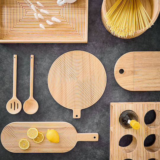 Zeller Round Wooden Chopping Board Set Beige 30.5x30.5cm