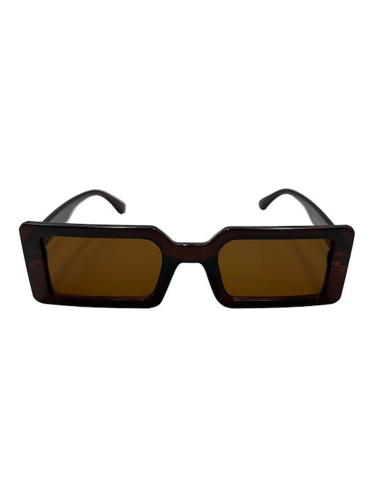 V-store Sunglasses with Brown Plastic Frame and Brown Lens 5007BROWN