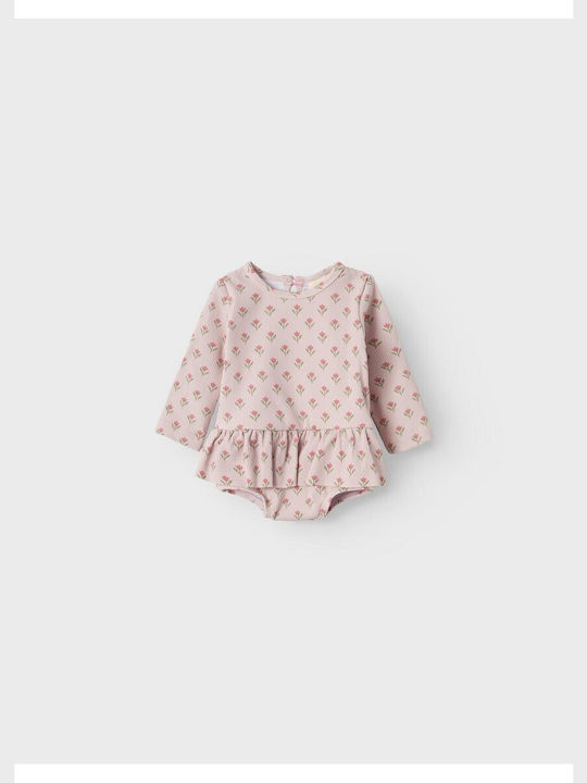 Lil' Atelier Îmbrăcăminte de Înot pentru Copii Costum Întreg cu Mâneci Lungi PINK