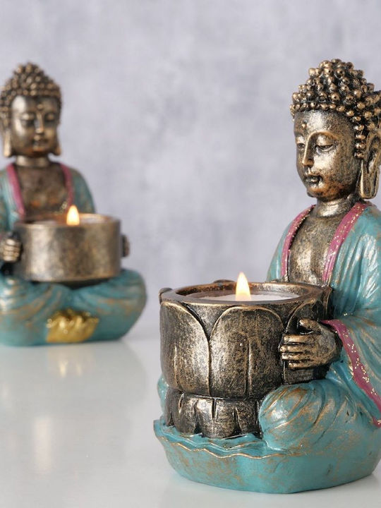 Boltze Candle Holder suitable for Tealights Polyresin in Brown Color 14cm 1pcs