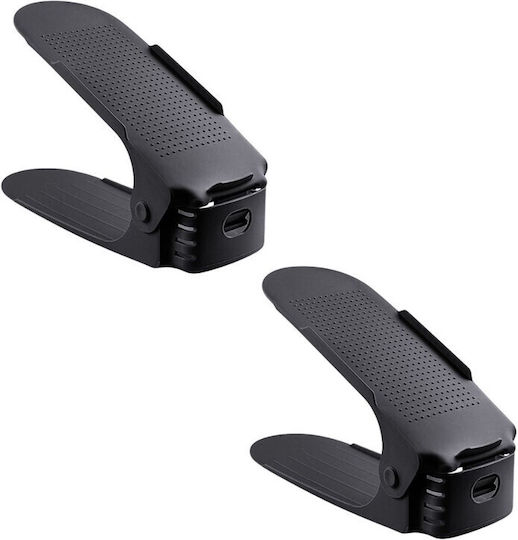 Bază Din Plastic Pentru Depozitarea Pantofilor Neagră 6x25.5x11cm 2 Bucăți