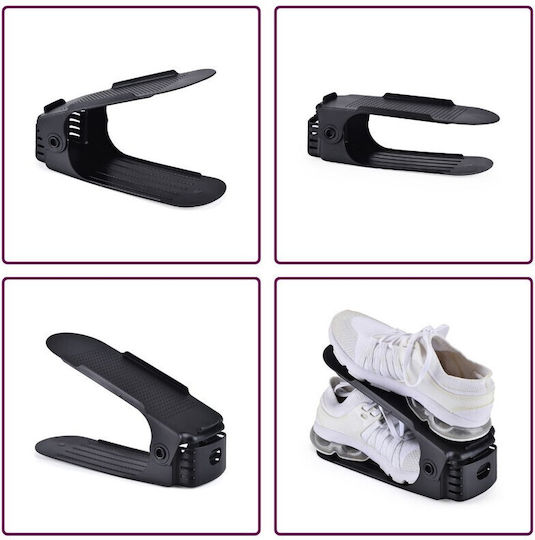 Bază Din Plastic Pentru Depozitarea Pantofilor Neagră 6x25.5x11cm 3 Bucăți