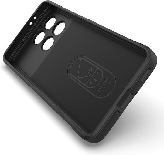 Techsuit Magic Umschlag Rückseite Silikon Schwarz (Poco X6 Pro)