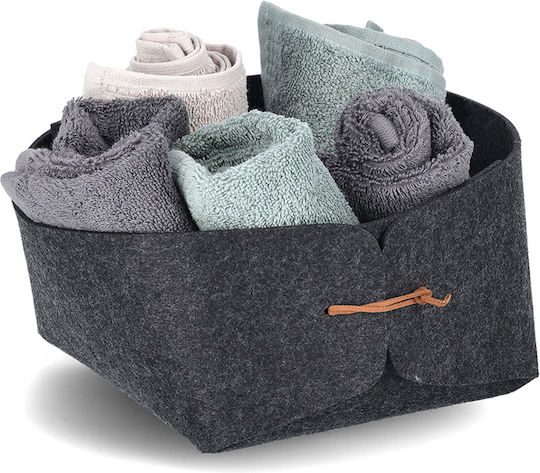 Storage Basket Fabric Gray 19x19x11.5cm 1pcs