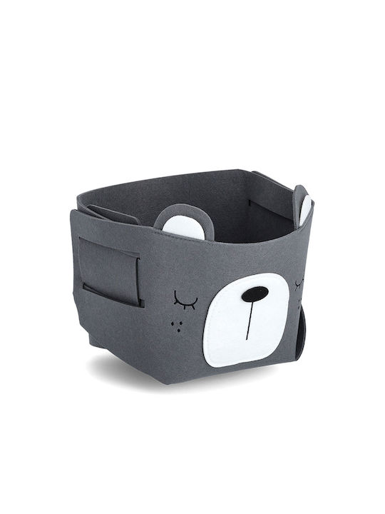 Zeller Kinder Aufbewahrungskorb Faltbar aus Stoff Gray 21x21x17cm 1Stück