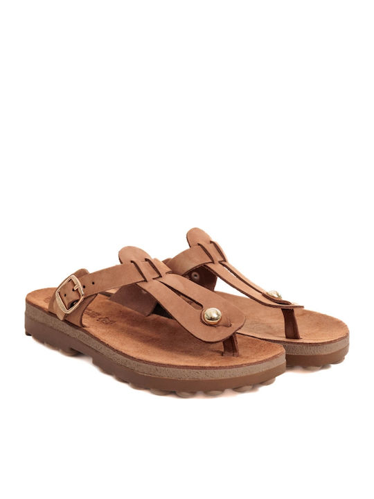 Mirabella Leather Women's Flat Sandals Cappuccino