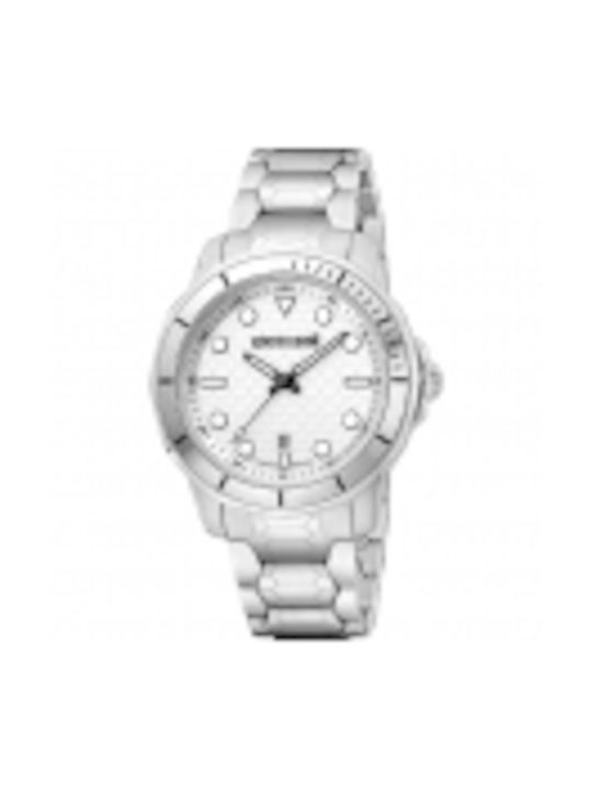 Roberto Cavalli Watch Battery with Silver Metal Bracelet