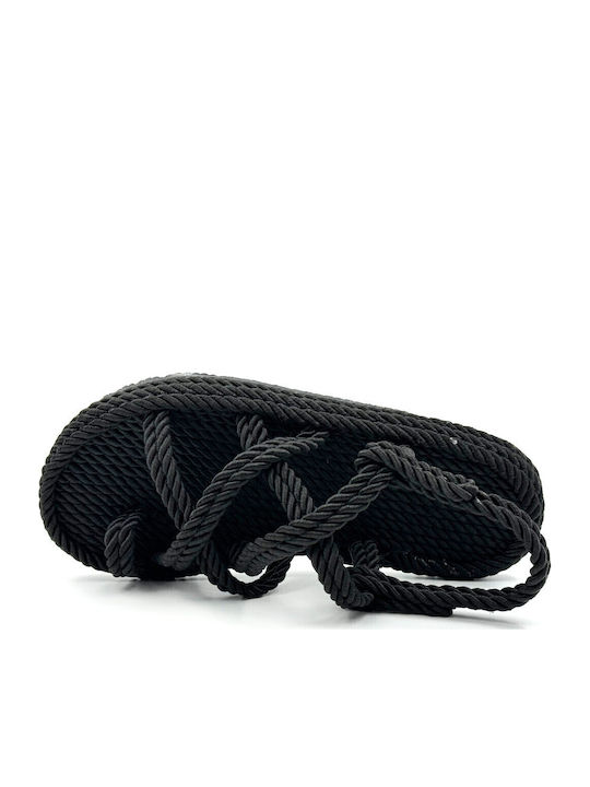 Flache Sandalen für Damen in Schwarz Farbe