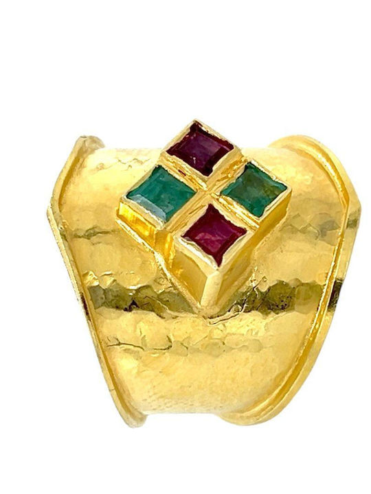 Xryseio Ring with Stones made of Gold 18K