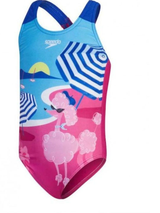 Speedo Digital Printed Kids Swimwear One-Piece Pink