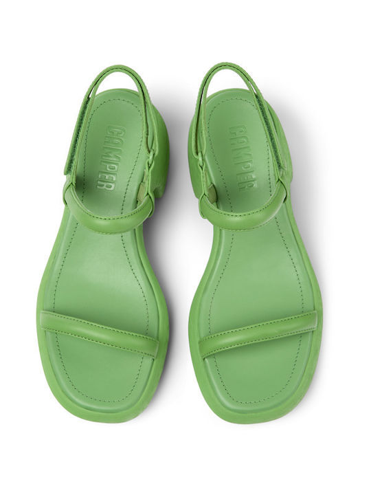 Camper Leather Women's Sandals Green