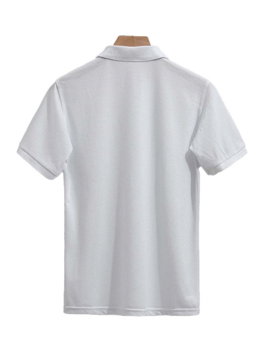 Ustyle Men's Short Sleeve Blouse Polo White