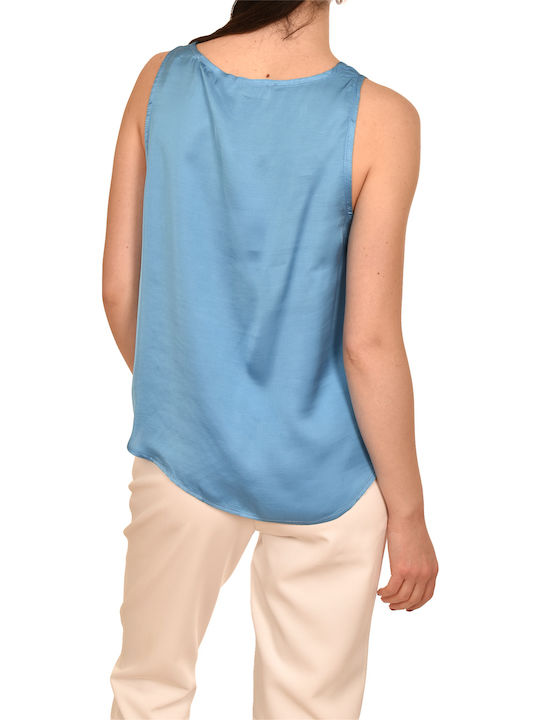 Women's Blouse Satin Light Blue