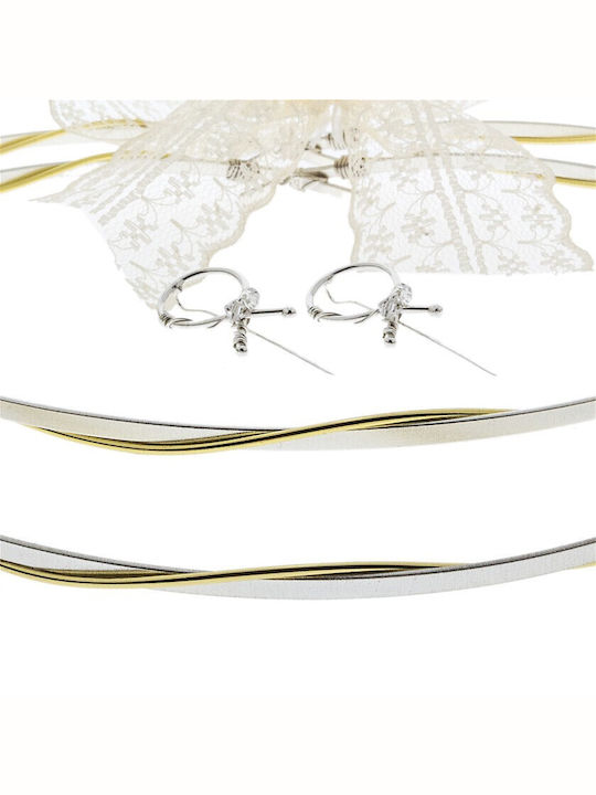 Silver Two-Tone Wedding Crowns Set, Packaging SF000006 Design-469