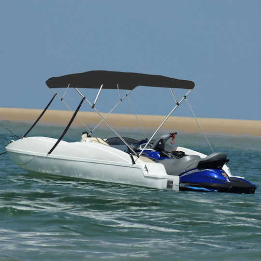 vidaXL Aluminium Boat Canopy L236xW199xH135cm Black