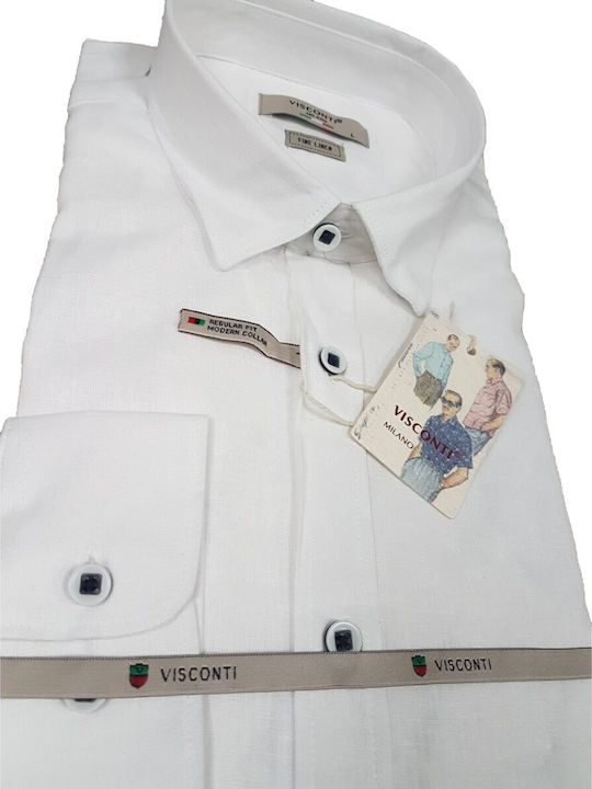 Visconti Men's Shirt Linen White