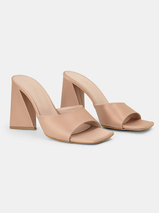 Bozikis Mules mit Chunky Absatz in Rosa Farbe