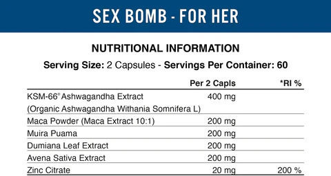 Applied Nutrition Sex Bomb Female Libido Enhancer Spezielles Nahrungsergänzungsmittel 120 Mützen