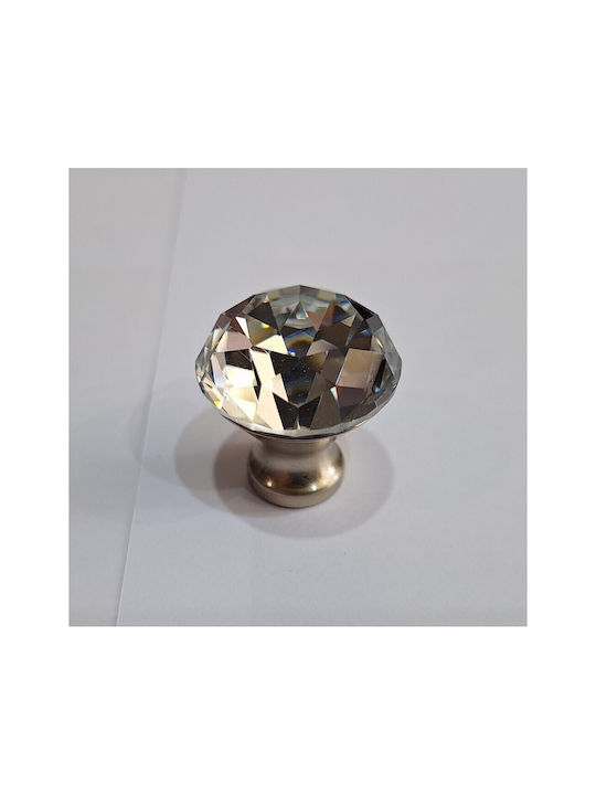 ACM Knob Furniture made of Metallic & Zamak & Crystal Nickel matt 30mm (Center Distance 30mm) 11851 1pcs