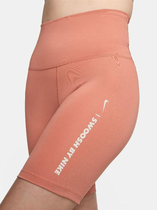 Dri-Fit One Training Γυναικείο Ποδηλατικό Κολάν Ψηλόμεσο Terra Blush