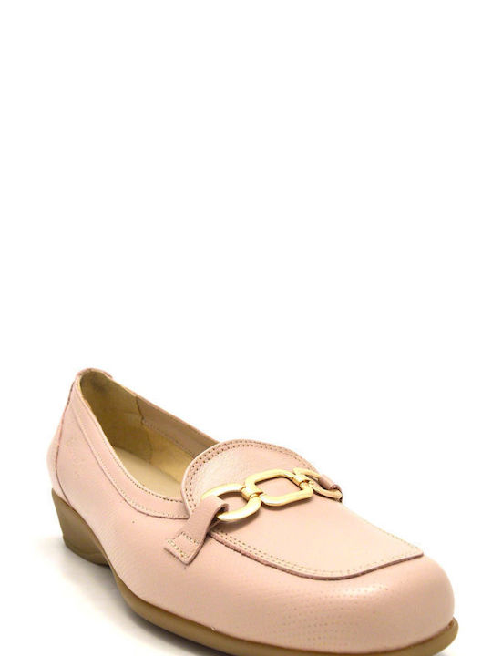 Boxer Leather Women's Moccasins in Beige Color