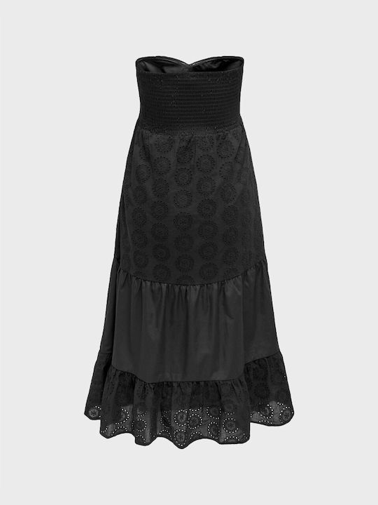 Only Kleid mit Rüschen Schwarz