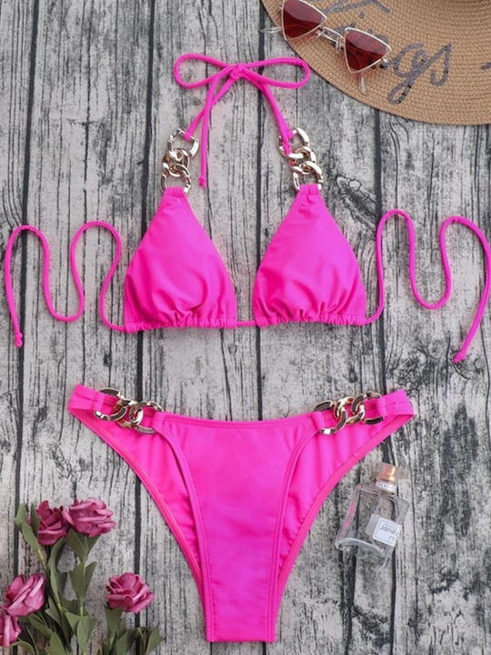 Bikini Set Top & Slip Bottom Pink
