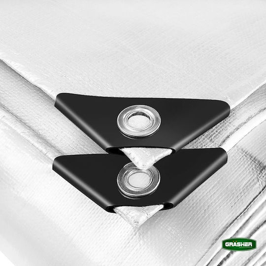 Grasher Αδιάβροχος Μουσαμάς 190gr/m² 6x4μ. Βαρέως Τύπου Λευκός