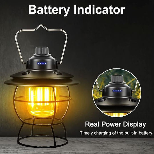 Rechargeable Retro LED Lantern Table Hanging Built-in Power Bank
