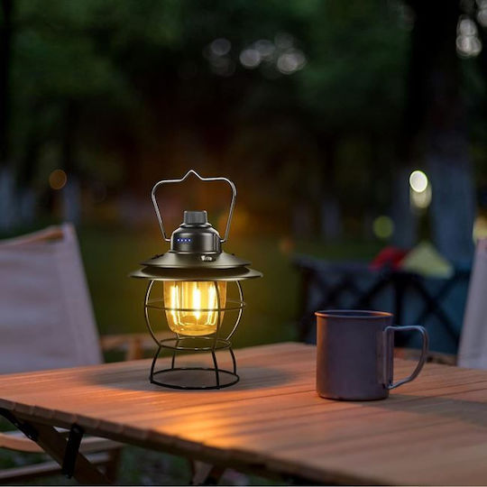 Rechargeable Retro LED Lantern Table Hanging Built-in Power Bank