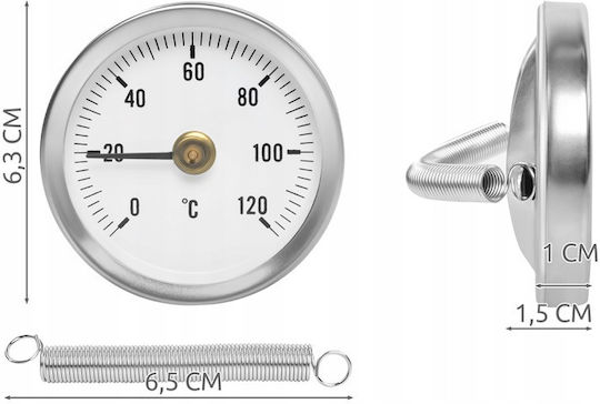 Analog Thermometer BBQ mit Nadel +120°C / +120°C