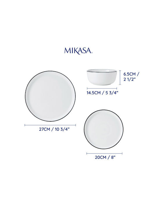 Mikasa Alb Porțelan Set de Vase 12buc