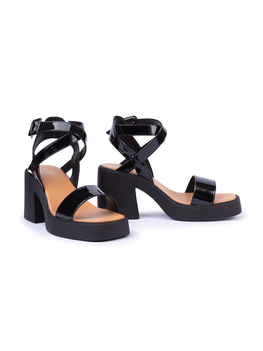 Love Berry Damen Sandalen aus Veloursleder in Schwarz Farbe