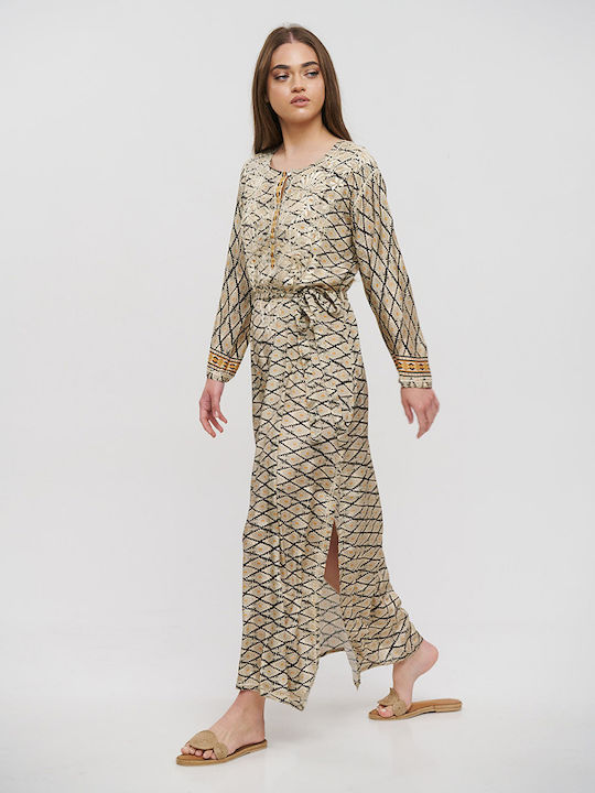 Sommer Maxi Damenkleid Beige
