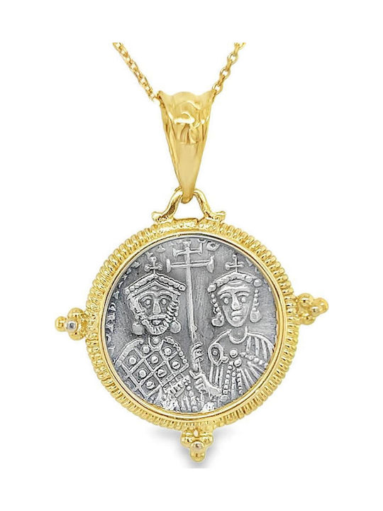 Xryseio Pendant Kids Talisman Double Sided made of Silver FL1165