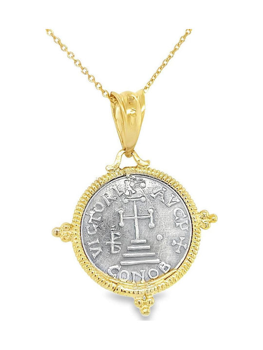 Xryseio Pendant Kids Talisman Double Sided made of Silver FL1165