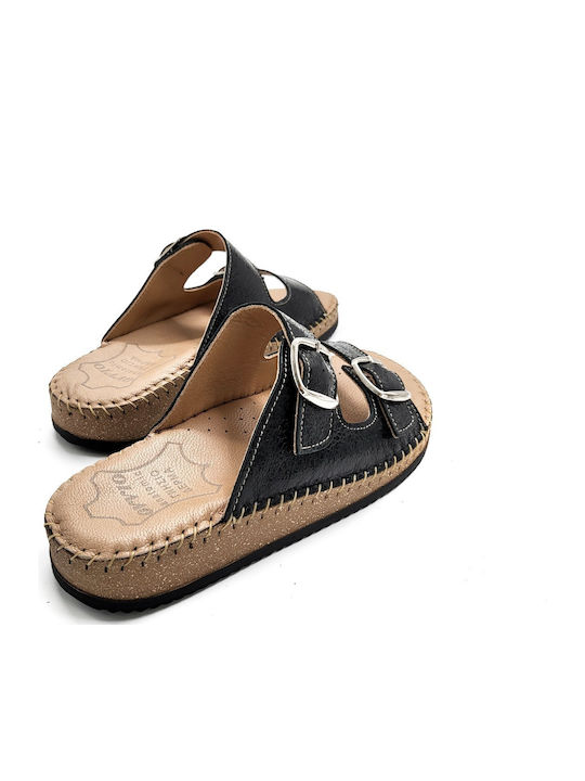 Women's Flat Sandals in Black Color