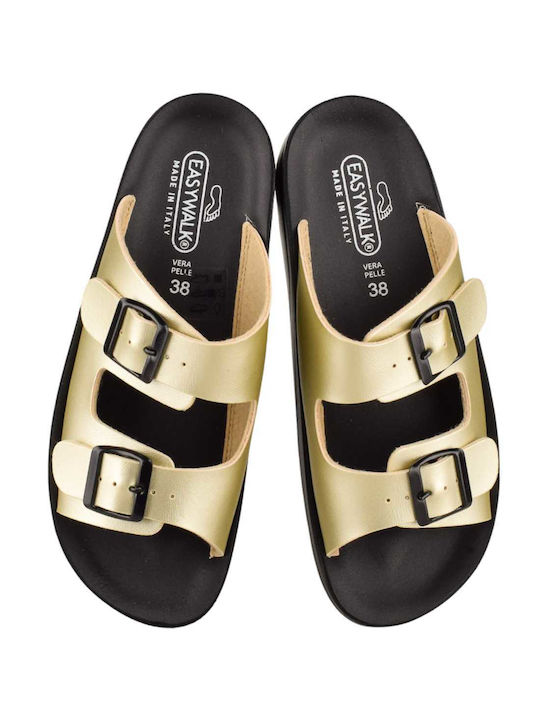 Easy-Walk Women's Flat Sandals Anatomic in Gold Color