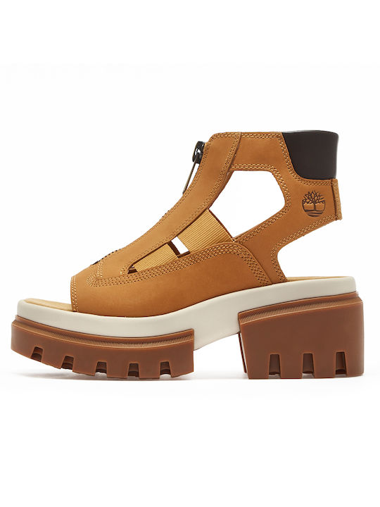 Timberland Everleigh Δερμάτινα Γυναικεία Σανδάλια Gladiator σε Χρώμα