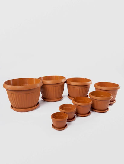 Pot Tray Plastic Brown 13×10 Cm